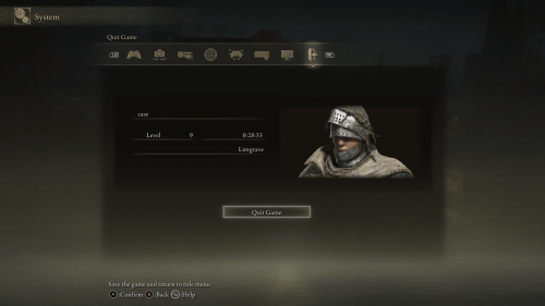 Quit game screenshot of Elden Ring video game interface.