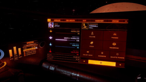 Ship screen - Fire groups screenshot of Elite: Dangerous video game interface.