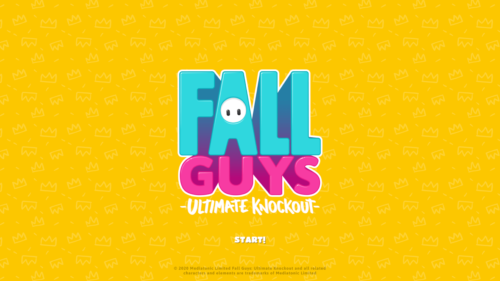 Start screenshot of Fall Guys: Ultimate Knockout video game interface.