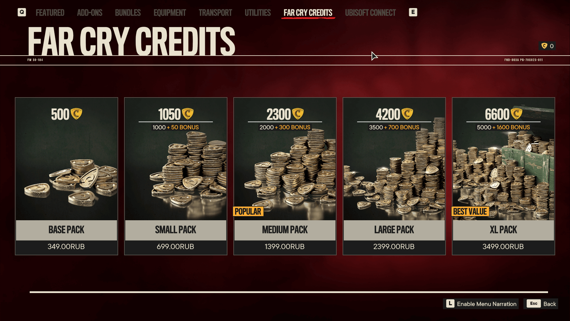 Credits screenshot of Far Cry 6 video game interface.