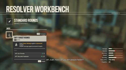 Workbench screenshot of Far Cry 6 video game interface.