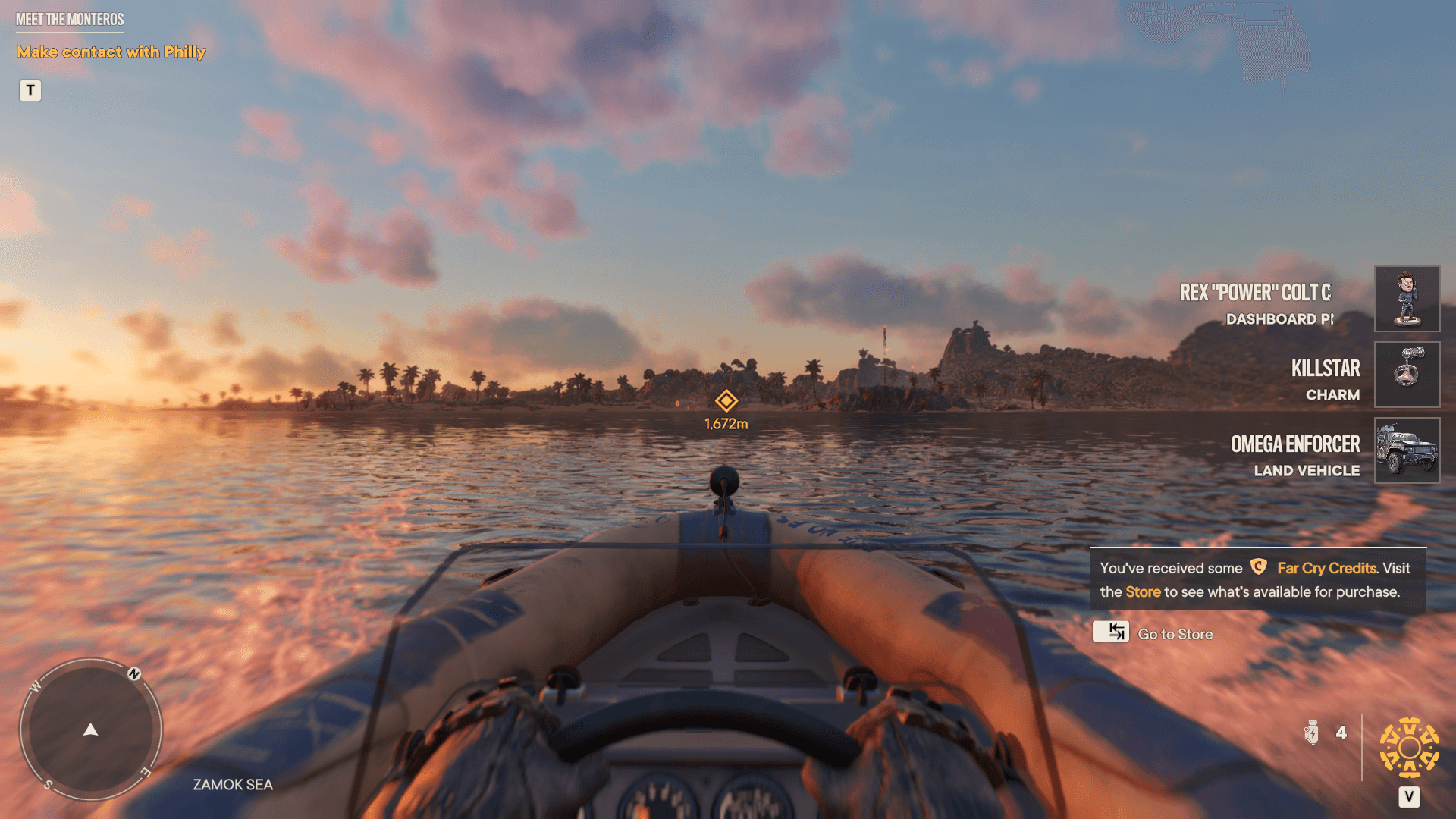 HUD screenshot of Far Cry 6 video game interface.