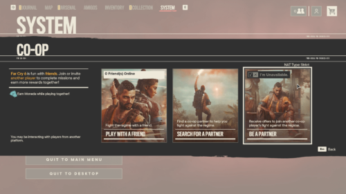 Co-op screenshot of Far Cry 6 video game interface.