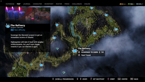 Map screenshot of Far Cry New Dawn video game interface.