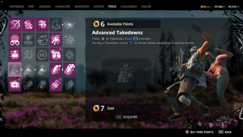 Skill Tree screenshot of Far Cry New Dawn video game interface.