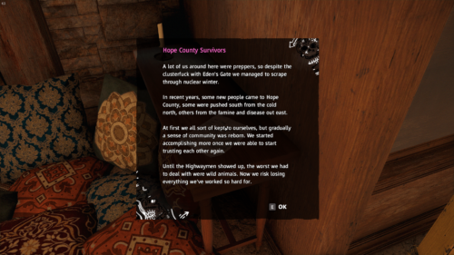 Note screenshot of Far Cry New Dawn video game interface.