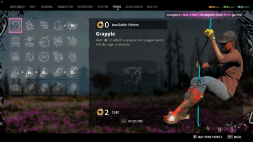 Skill Tree screenshot of Far Cry New Dawn video game interface.