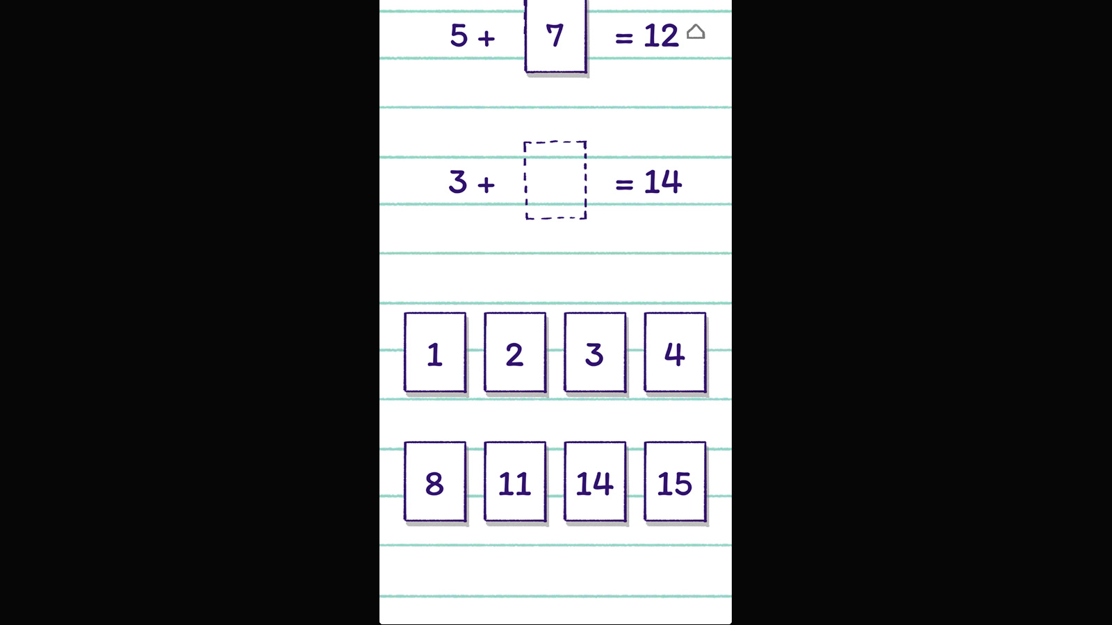 Solving Math Problems screenshot of Florence video game interface.
