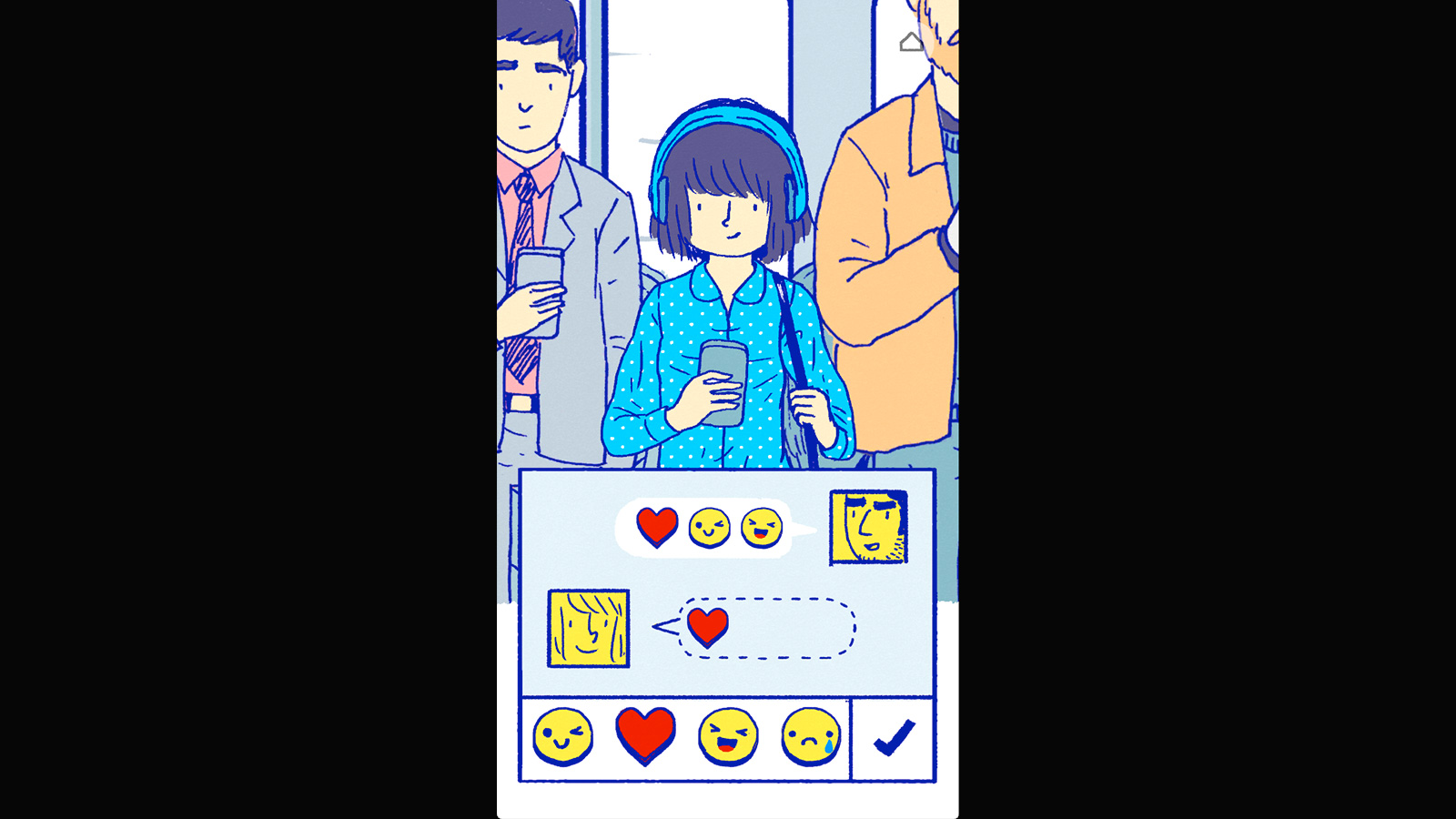 Texting Emojis screenshot of Florence video game interface.