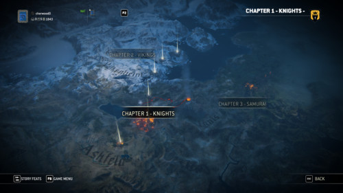 Select chapter screenshot of For Honor video game interface.
