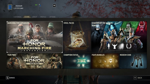 Store screenshot of For Honor video game interface.