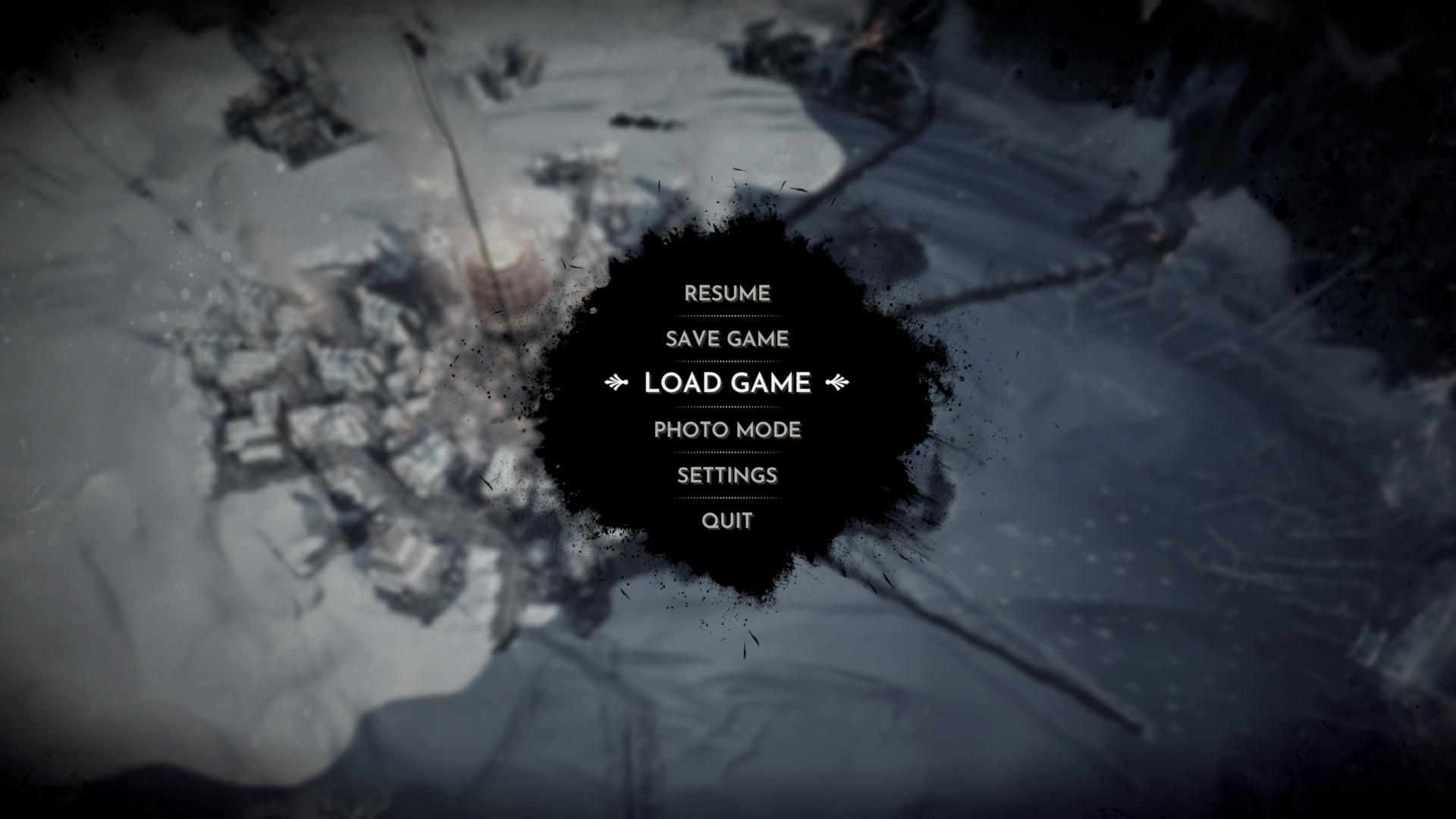 Paused screenshot of Frostpunk video game interface.