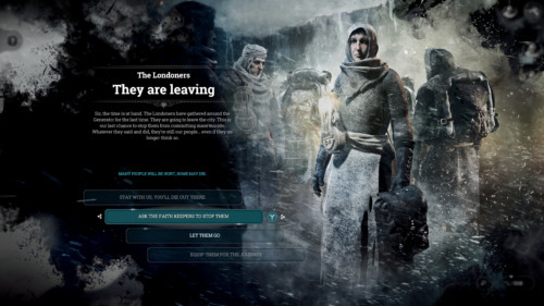 The londoners screenshot of Frostpunk video game interface.