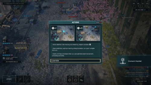 Tutorial screenshot of Gears Tactics video game interface.