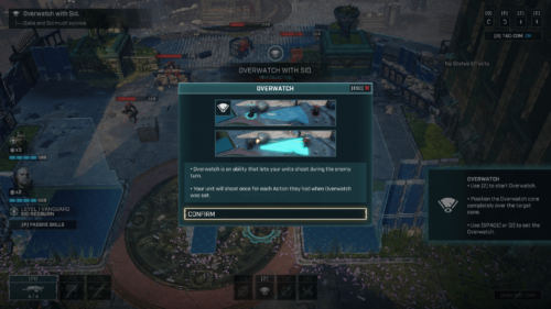 Tutorial screenshot of Gears Tactics video game interface.