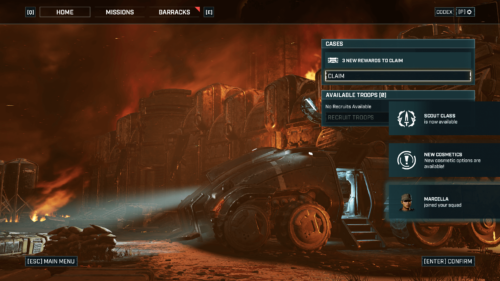 Roster screenshot of Gears Tactics video game interface.