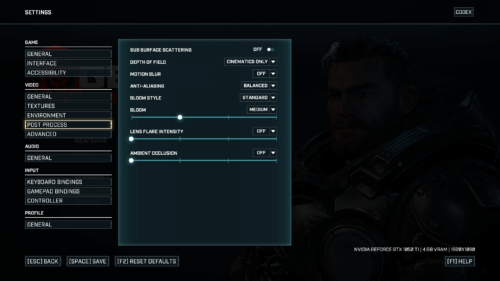 Post Process screenshot of Gears Tactics video game interface.