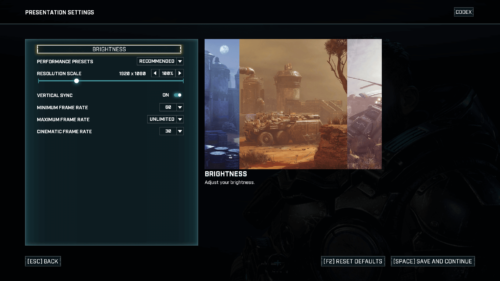 Presentation screenshot of Gears Tactics video game interface.