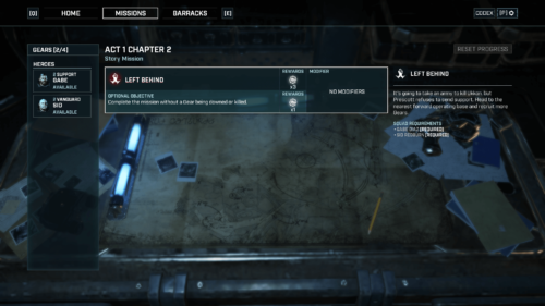Quest screenshot of Gears Tactics video game interface.