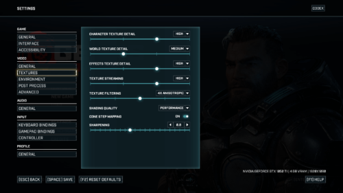 Textures screenshot of Gears Tactics video game interface.