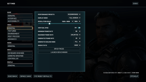 Video screenshot of Gears Tactics video game interface.