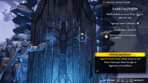 Teleport screenshot of God of War Ragnarök video game interface.