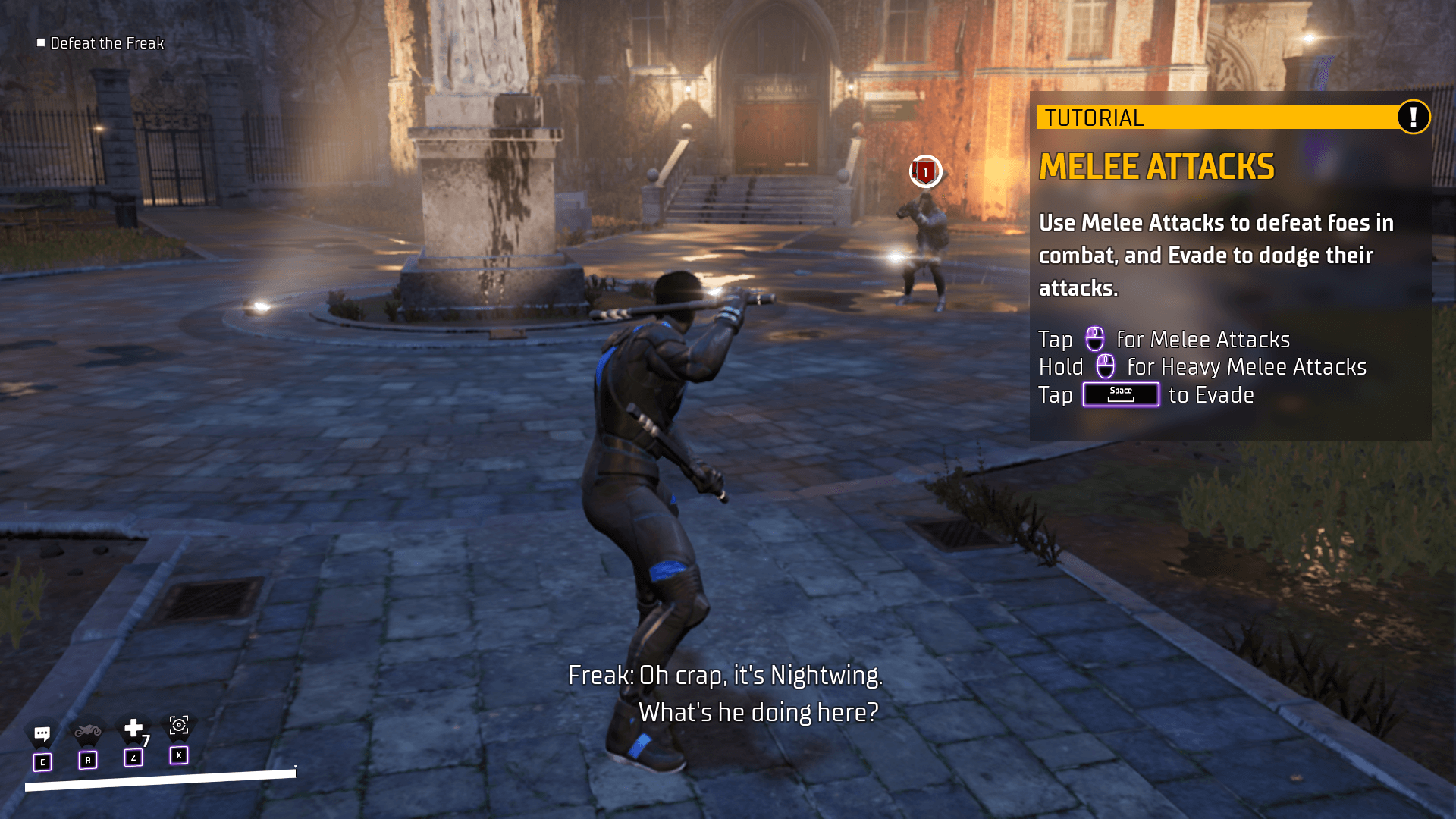 Hint screenshot of Gotham Knights video game interface.