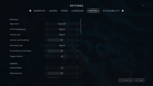 Controls screenshot of Hell is Us video game interface.