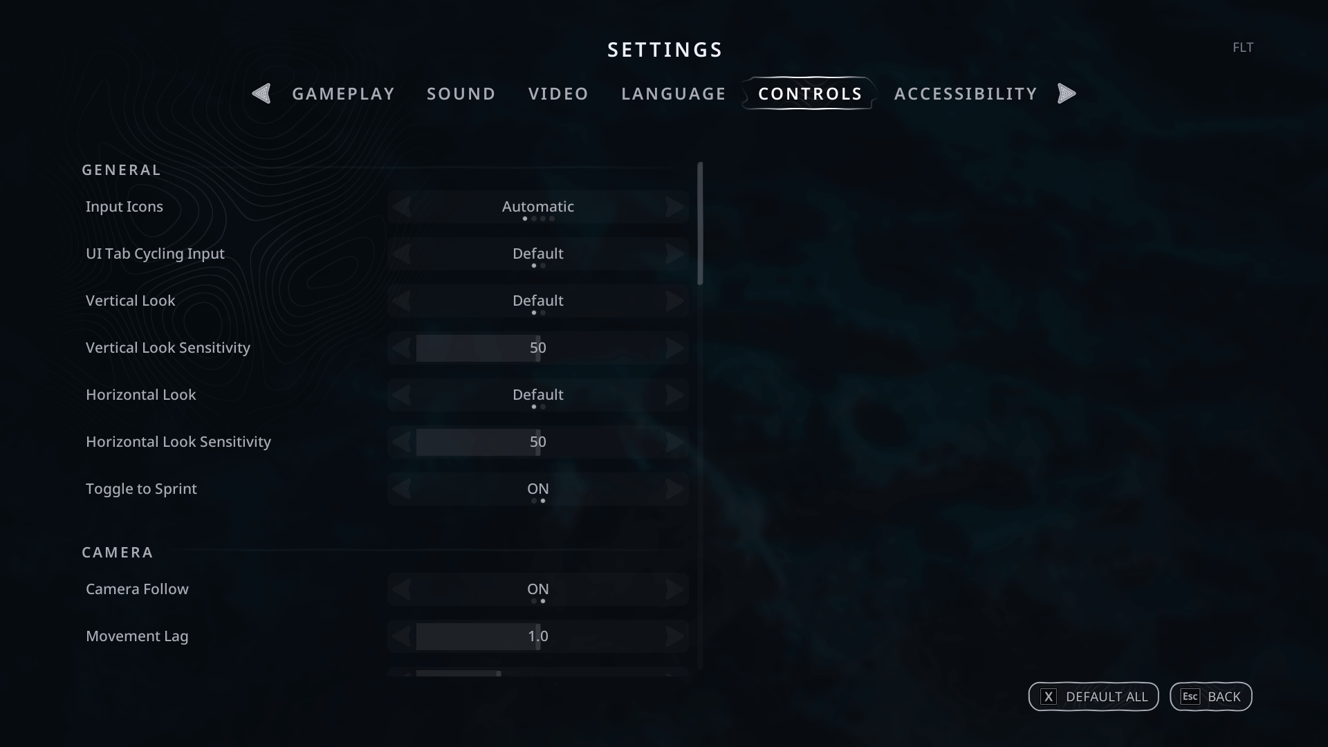 Controls screenshot of Hell is Us video game interface.