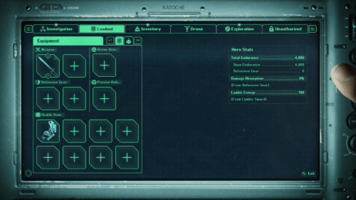 Loadout screenshot of Hell is Us video game interface.