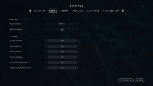 Sound screenshot of Hell is Us video game interface.