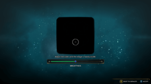 Brightness screenshot of Hogwarts Legacy video game interface.