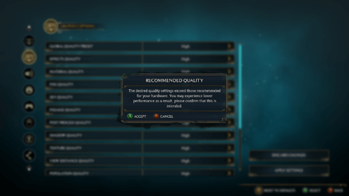 Confirmation screenshot of Hogwarts Legacy video game interface.