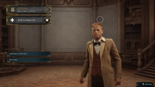 Main Menu screenshot of Hogwarts Legacy video game interface.