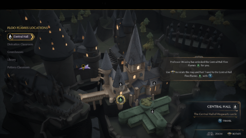 Map screenshot of Hogwarts Legacy video game interface.