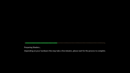 Shaders Loading screenshot of Hogwarts Legacy video game interface.