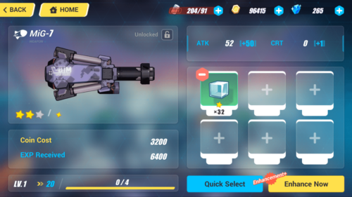 Enhance now screenshot of Honkai Impact 3rd video game interface.
