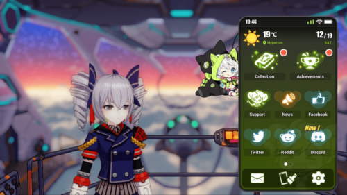 Mobile menu screenshot of Honkai Impact 3rd video game interface.