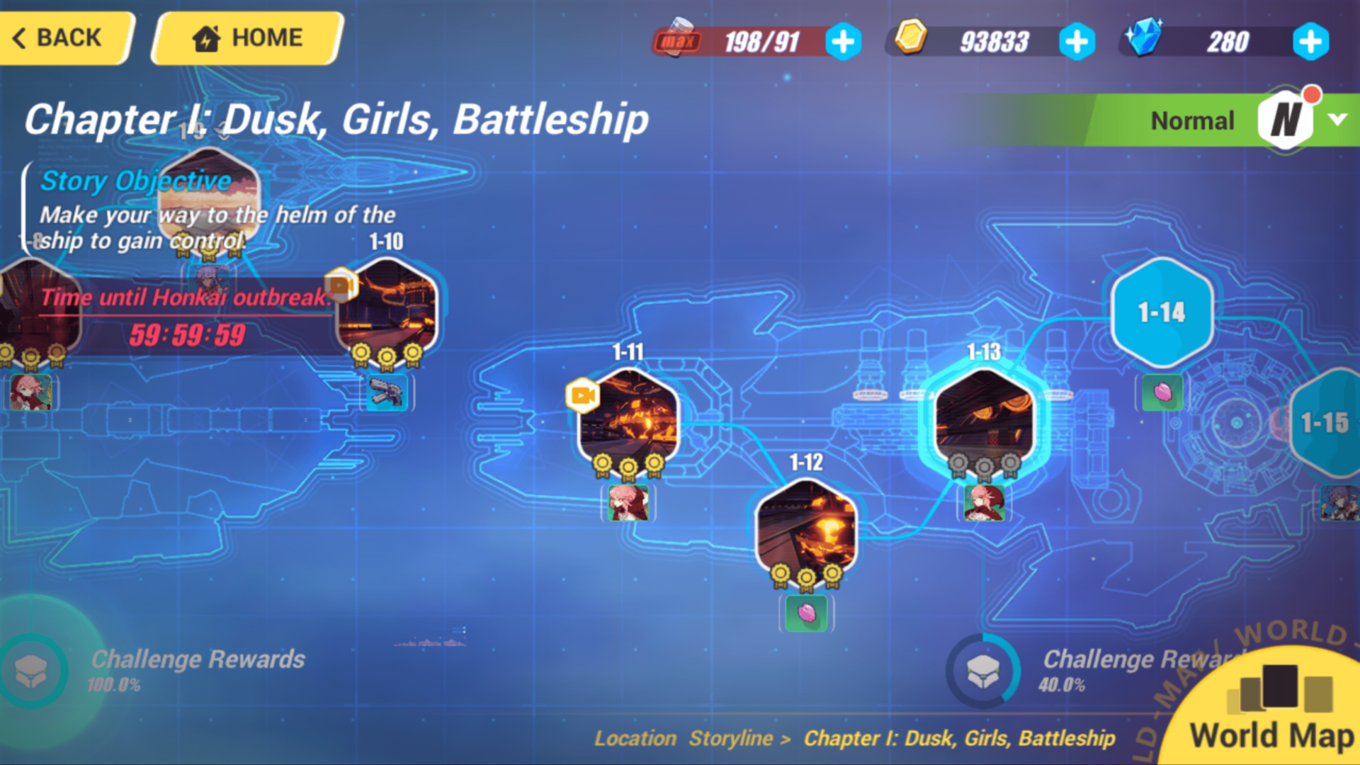 Select stage screenshot of Honkai Impact 3rd video game interface.