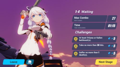 Stage complete screenshot of Honkai Impact 3rd video game interface.