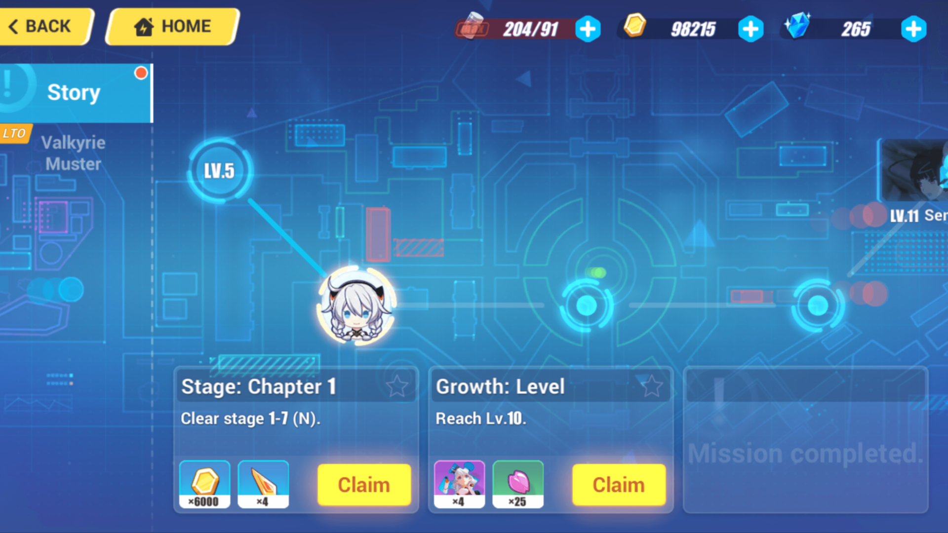 Story screenshot of Honkai Impact 3rd video game interface.