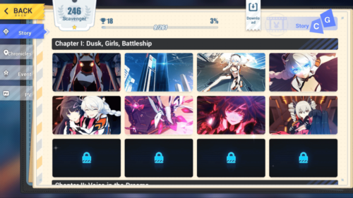 Story screenshot of Honkai Impact 3rd video game interface.