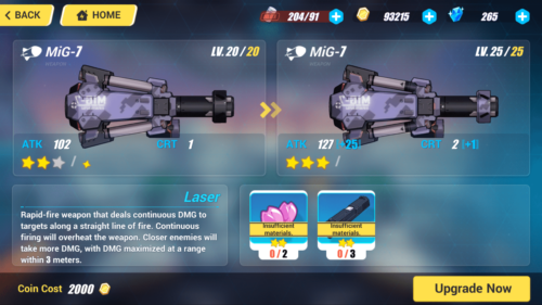 Upgrade weapon screenshot of Honkai Impact 3rd video game interface.