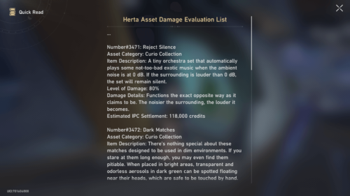 Note screenshot of Honkai: Star Rail video game interface.