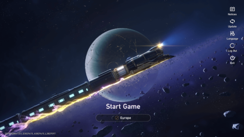 Start Screen screenshot of Honkai: Star Rail video game interface.