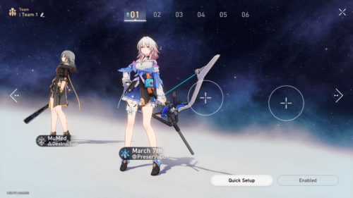 Team screenshot of Honkai: Star Rail video game interface.
