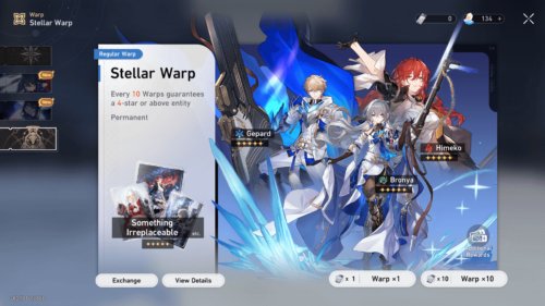 Warp screenshot of Honkai: Star Rail video game interface.
