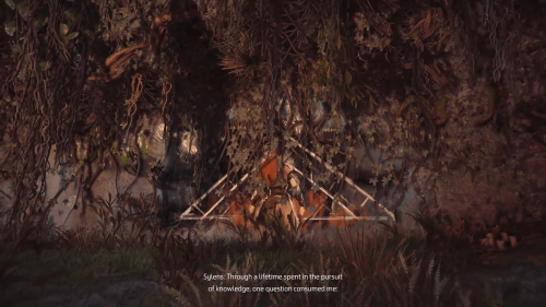 Subtitles screenshot of Horizon Forbidden West video game interface.