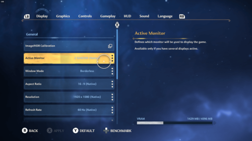 Display screenshot of Immortals Fenyx Rising video game interface.