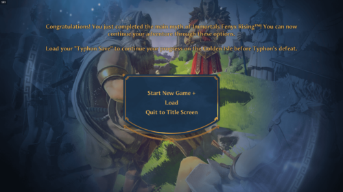 Game Complete screenshot of Immortals Fenyx Rising video game interface.